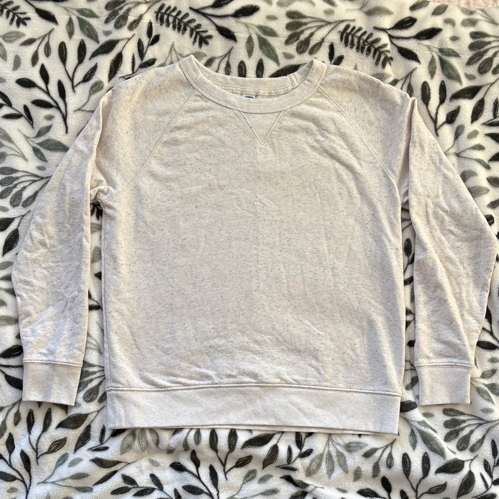 Old Navy Crew Neck Sweater Creme Multicolor Women Medium